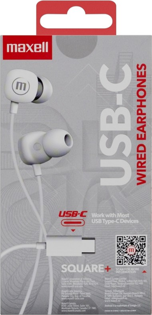 Słuchawki Maxell Square+ USB-C White (MXSSQW) - obraz 3