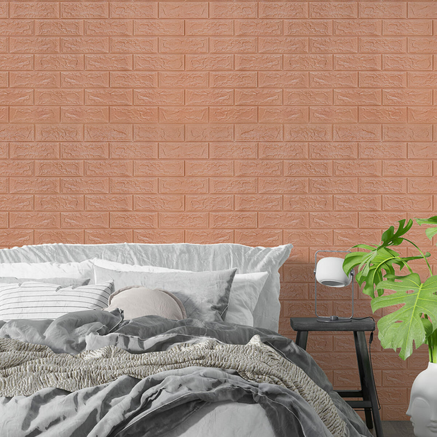 3D панель самоклеящийся кирпич Пудровый 700х770х5мм SW-00001801 Sticker Wall - изображение 10