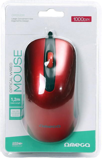 Mysz Omega OM-520 USB Black/Red (OM0520R) - obraz 5