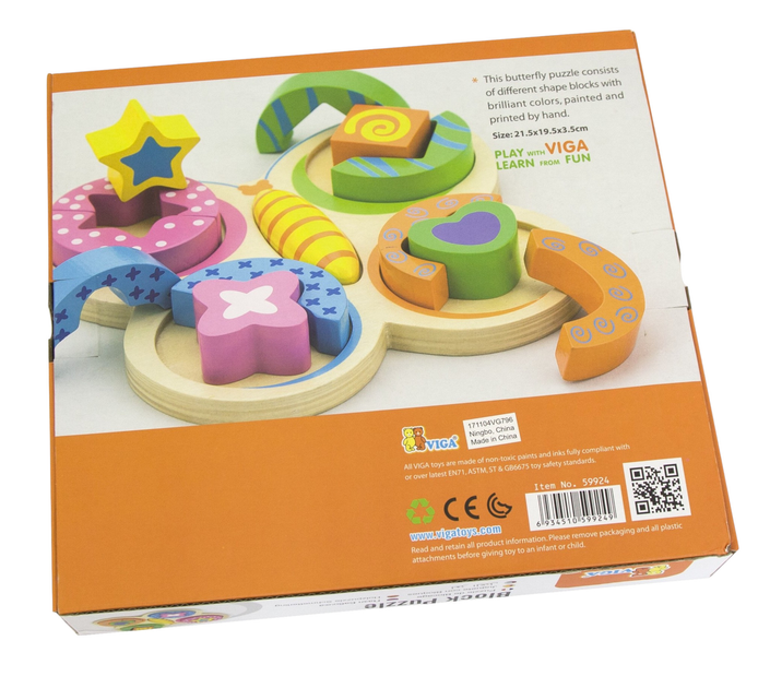 Drewniany puzzle - sorter Viga na podstawce Motyl 59924 (6934510599249) - obraz 5
