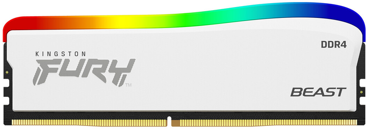 Pamiec Kingston Fury DDR4-3200 32768MB PC4-25600 (Kit of 2x16384) Beast RGB Special Edition White (KF432C16BWAK2/32) (955555906991219) - Outlet - obraz 2