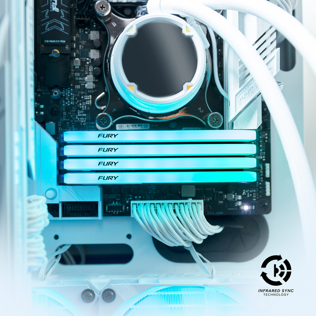 Pamiec Kingston Fury DDR4-3200 32768MB PC4-25600 (Kit of 2x16384) Beast RGB Special Edition White (KF432C16BWAK2/32) (955555906991219) - Outlet - obraz 8