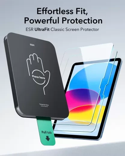 Защитное стекло с аппликатором ESR UltraFit Classic Screen Protector (2 шт.) для iPad 11" A16 (2025) | iPad 10.9" (2022) (1E11600102) - изображение 3