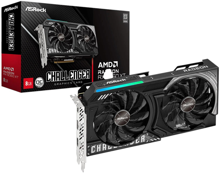 Karta graficzna ASRock PCI-Ex Radeon RX 9060 XT Challenger 8 GB OC GDDR6 (128bit) (3290/18000) (HDMI, 2 x DisplayPort) (RX9060XT CL 8GO) - obraz 4