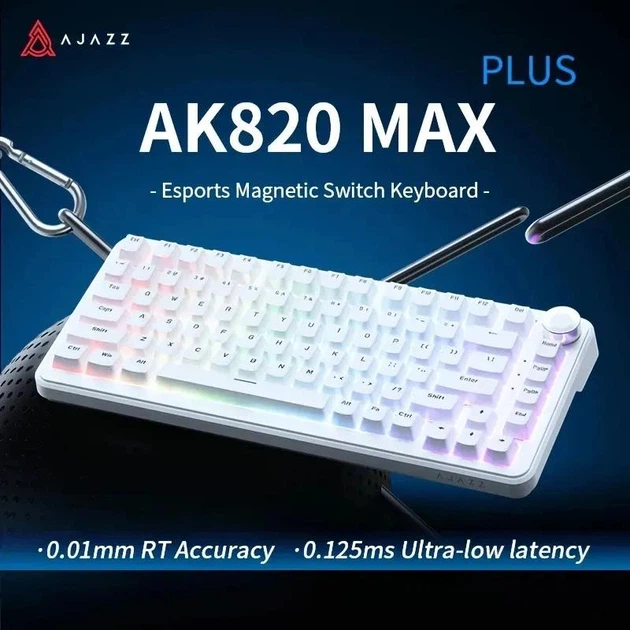 Клавиатура AJAZZ AK820 MAX ULTRA HE White Магнитная Беспроводная