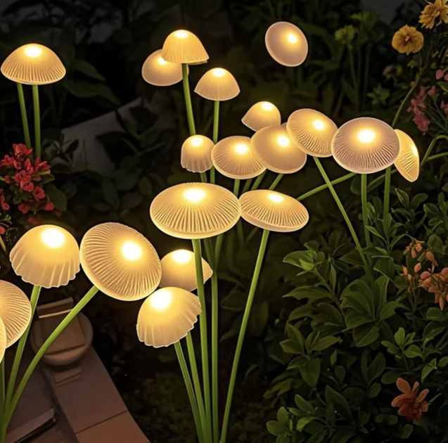 Садовий сонячний світильник у формі грибів Sunlamp 2 шт, ww, 10 LED, 70 см, водонепроникний - Фото 5 Садовий сонячний світильник у формі грибів Sunlamp 2 шт, ww, 10 LED, 70 см, водонепроникний - зображення 5