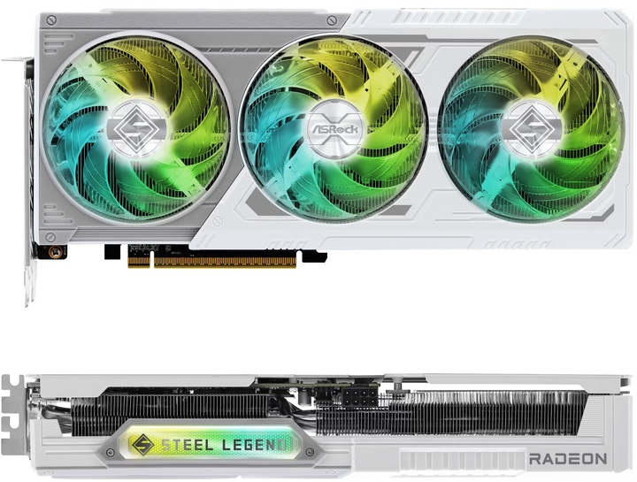 Відеокарта ASRock PCI-Ex Radeon RX 9060 XT Steel Legend 16 GB OC GDDR6 (128bit) (3320/20000) (HDMI, 2 x DisplayPort) (RX9060XT SL 16GO) - зображення 3