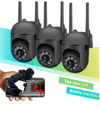 Беспроводная IP-камера 2.4G PTZ WIFI 2K IP Camera, Wi-Fi V360 с удаленным доступом + блок питания Black - изображение 2