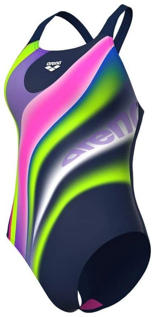 Купальник закрытый для женщин Arena Water Fluids Swimsuit Swim Pro (UPF 50+) 40 Темно-синий, мультиколор (008837-570-40) - изображение 2
