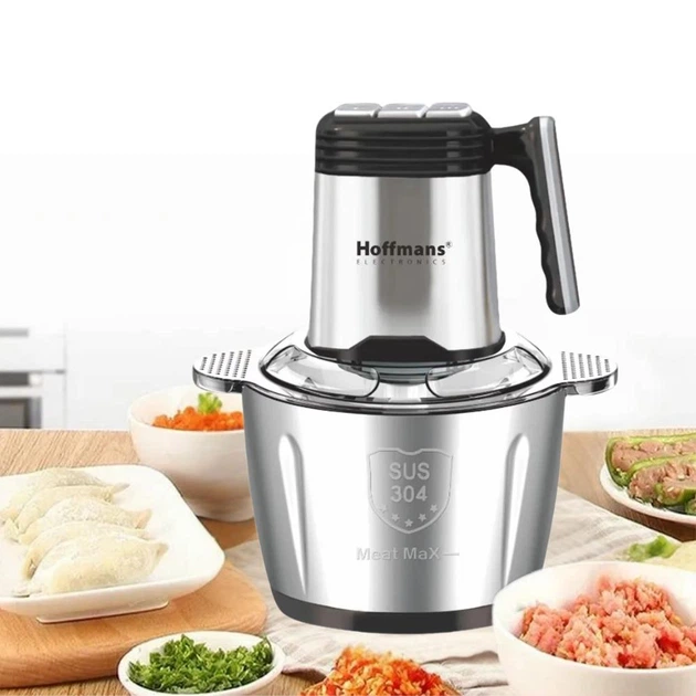 Измельчитель электрический 1800Вт Hoffmans Electronics НМ-8832 с металлической чашей 3.5л универсальный чоппер - изображение 8