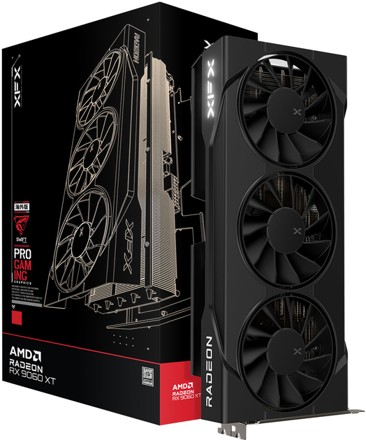 Karta graficzna XFX PCI-Ex Radeon RX 9060 XT 16GB OC Triple‑Fan GDDR6 (128bit) (3320/20000) (HDMI, 2 x DisplayPort) (RX-96TS316B7) - obraz 4