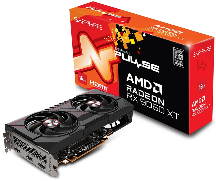 Karta graficzna Sapphire PCI-Ex Radeon RX 9060 XT Pulse 16GB GDDR6 (128bit) (3290/20000) (2 x HDMI, DisplayPort) (11350-03-20G) - obraz 4