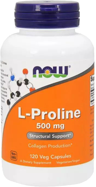 Амінокислота Now Foods L-Пролін 500 мг 120 капсул (733739001337) - зображення 1