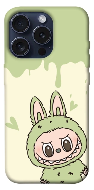 Чохол Labubu green для iPhone 15 Pro - Фото 1 Чохол Labubu green для iPhone 15 Pro - зображення 1