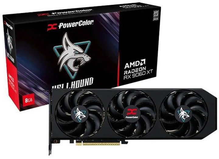 Відеокарта Powercolor PCI-Ex Radeon RX 9060 XT Hellhound OC 8 GB GDDR6 (128bit) (3310/20000) (HDMI, 2 x DisplayPort) (4713436175971) - зображення 5