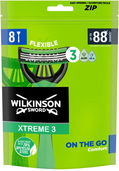 Бритва Wilkinson Sword Xtreme 3 ZIP-pack 8 шт (4027800400409) - Фото 1 Бритва Wilkinson Sword Xtreme 3 ZIP-pack 8 шт (4027800400409) - изображение 1