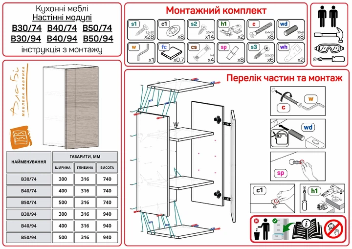Модуль верхний вертикальный , Крафт Белый и Нимфея Альба 400х316х740 В40/74 - изображение 2