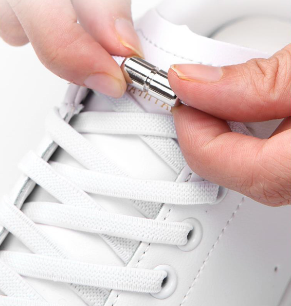Еластичні шнурівки для взуття з фіксатором 2 штуки 100 см Elastic Lazy Shoelaces White - Фото 2 Еластичні шнурівки для взуття з фіксатором 2 штуки 100 см Elastic Lazy Shoelaces White - зображення 2