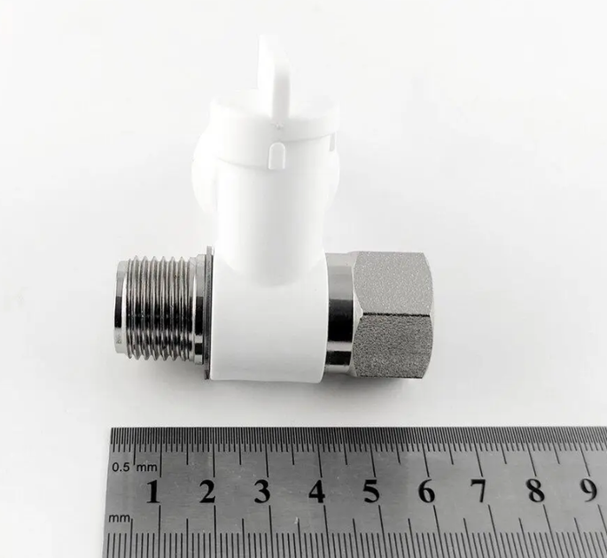 Адаптер с редуктором 1832-F 1/2"-1/4"-1/2" (резьба наружная - шаровой вентиль - резьба внутренняя) - изображение 2