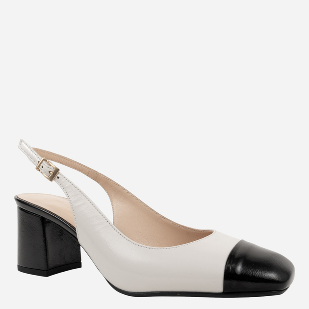 Sandały slingback damskie skórzane SERGIO MORETTI SM6020-8BLK 38 Beżowe - obraz 2