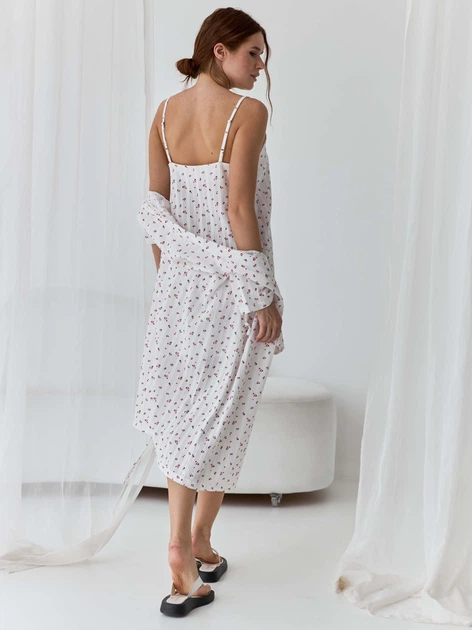 Халат женский хлопковый летний BARWA garments 0375 L Белый (2110003753129) - изображение 7