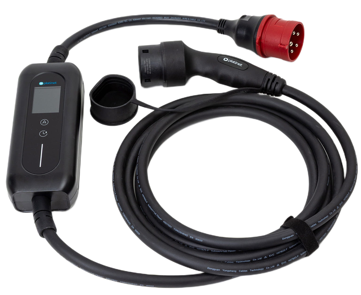 Портативний автомобільний зарядний пристрій Platinum EV/PHEV AC Type 2 16A  11kW CEE 5m LCD WIFI Tuya Black (EV_PPCW5M11) - зображення 2