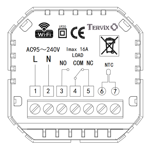Термостат с ZigBee управлением Tervix Pro Line для водяного/электрического теплого пола, черный (117140) - изображение 6