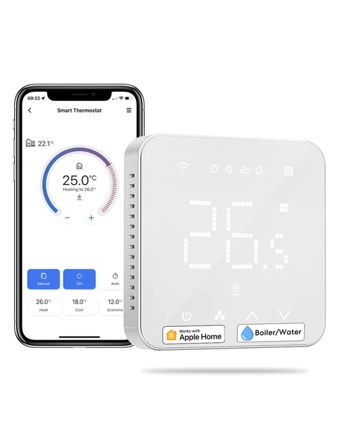 Розумний Wi-Fi термостат (тільки водяне опалення) Meross MTS200BHK(EU) - зображення 6