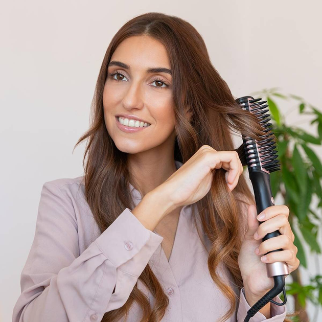 Szczotka prostująca Cecotec InstantCare 1200 Look Brush Czarno-różowa - obraz 5