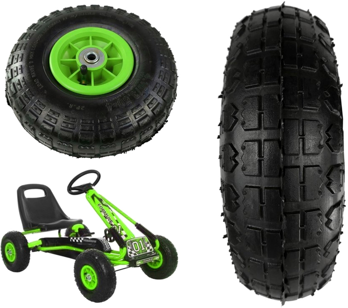 Koło LEAN Toys do Gokarta A15 Green 6700 (5908275995630) - obraz 1