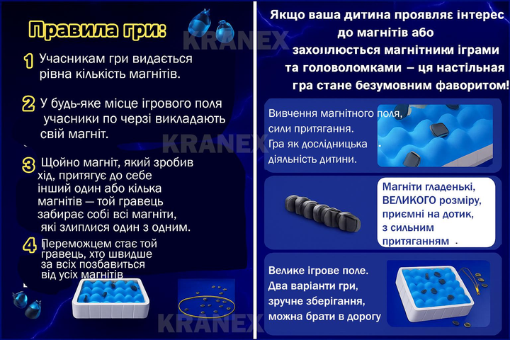 Сімейна настільна гра, магнітна гра для дітей та дорослих, мотузка з магнітом MAGNETIC MAG864.01 - зображення 4
