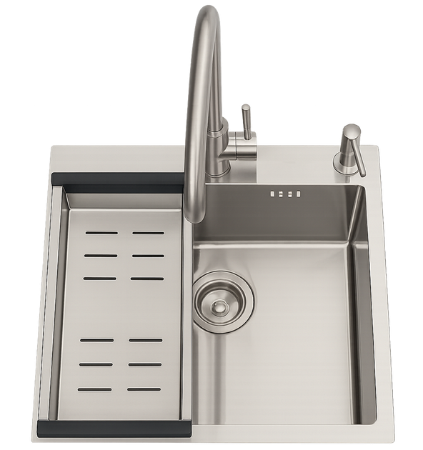 Кухонная мойка AQUAMARIN PLM52 DurAlum (Матовая)+Смеситель+Дозатор+Сифон+Корзина для посуды - изображение 3