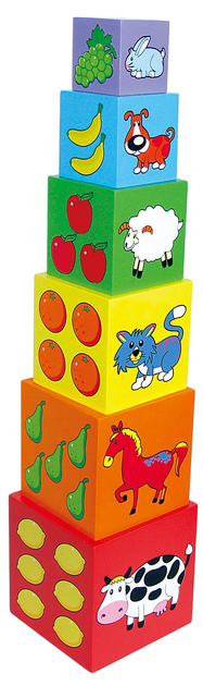 Drewniana edukacyjna piramidka Viga Jedno w drugie 59461 (6934510594619) - obraz 2