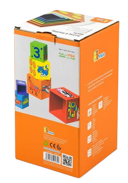 Drewniana edukacyjna piramidka Viga Jedno w drugie 59461 (6934510594619) - obraz 9