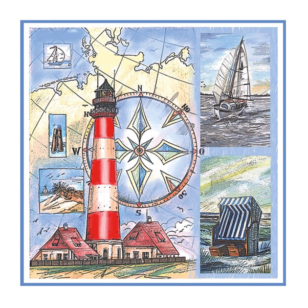 Комплект 12 шт. Декупажні серветки "Морський колаж", 33*33 см, 18,5 г/м2, 20 шт, Ambiente 13309625 8712159132748 - Фото 1 Комплект 12 шт. Декупажні серветки "Морський колаж", 33*33 см, 18,5 г/м2, 20 шт, Ambiente 13309625 8712159132748 - зображення 1