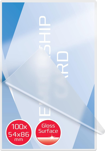 Folie do laminowania GBC błyszczące 2 x 250 mikronów 54 x 86 mm 100 szt. (33816030756) - obraz 3