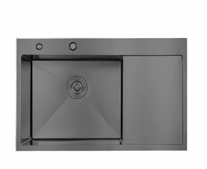 Кухонна мийка чаша зліва H6350BR PVD вбудована 3.0/1.0 мм Black, 630х500/215 мм, Lidz - Фото 2 Кухонна мийка чаша зліва H6350BR PVD вбудована 3.0/1.0 мм Black, 630х500/215 мм, Lidz - зображення 2