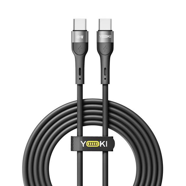 USB YOKI EXTRA YK-EX11 Type-C to Type-C 60W 2m Черный - Фото 1 USB YOKI EXTRA YK-EX11 Type-C to Type-C 60W 2m Черный - изображение 1