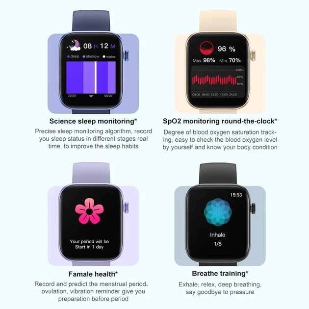 Водонепроницаемые смарт-часы COLMI P71 с сенсорным экраном и Bluetooth purple/ фиолетовые - изображение 10