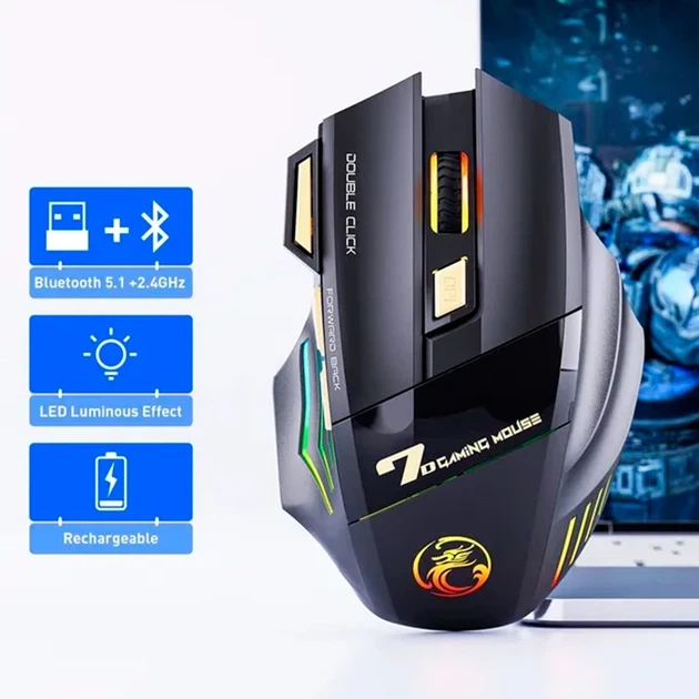USB игровая мышь iMice X7 тихая безпроводная эргономичная мышка 3200DPI - изображение 2