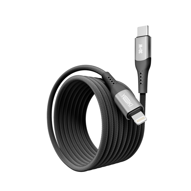 Кабель USB YOKI SOLID YK-SO15 Type-C to Lightning 30W 2m Чорний - изображение 3