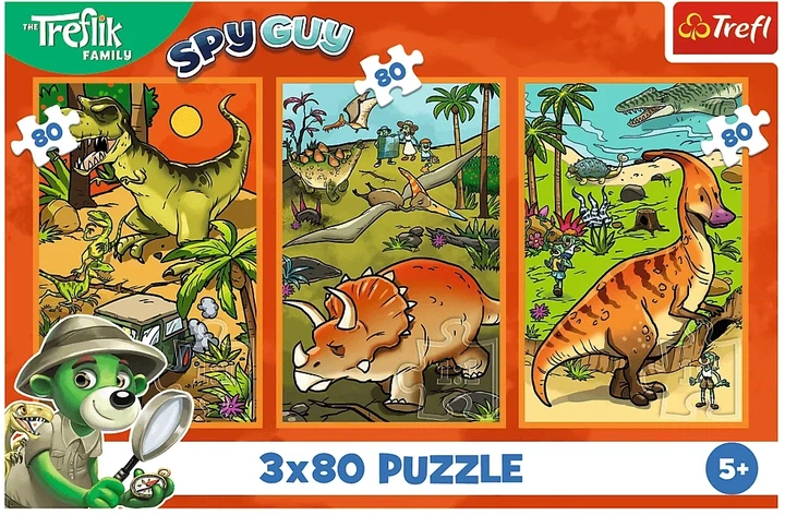 Puzzle Trefl Trefliki w świecie dinozaurów 3x80 elementów 34888 (5900511348880) - obraz 2