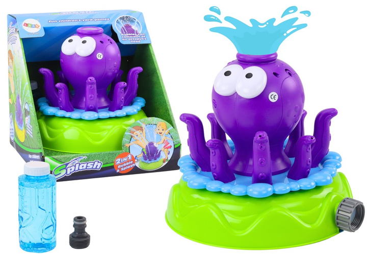 Zraszacz ogrodowy LEAN Toys Fontanna Bańki Mydlane Ośmiornica Fioletowy (5905991021292) - obraz 2