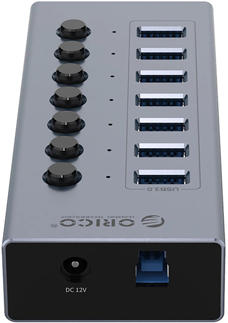 Hub USB Orico 7x USB-A 3.0 with switches (BT2U3-7AB) - obraz 3