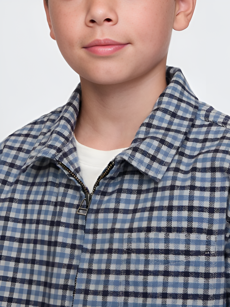 Детская фланелевая рубашка GAP на молнии 150 см 1159833203 (Синий XL) на рост 150 см - изображение 3