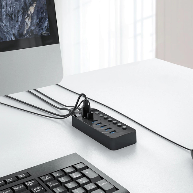 Hub USB Orico 7x USB-A 3.0 with switches (CT2U3-7AB) - obraz 4