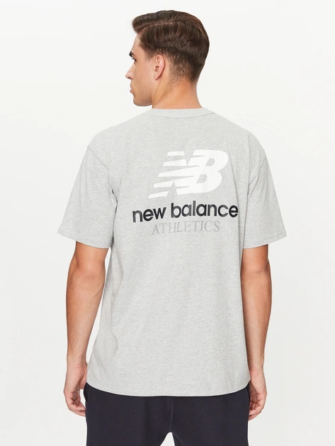 Koszulka męska bawełniana New Balance Remastered Athletics Tee L Szara - obraz 2