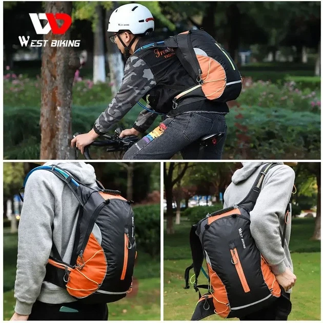 Велосипедный рюкзак West Biking YP0707246 16L водонепроницаемый Оранжевый - изображение 3