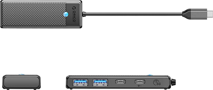 Hub USB Orico Docking Station 2x USB-A 3.0 + 2x USB-C 3.0 (PAPW2AC-C3) - obraz 2