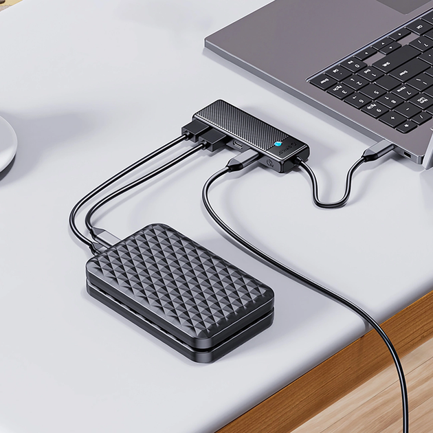 Hub USB Orico Docking Station 2x USB-A 3.0 + 2x USB-C 3.0 (PAPW2AC-C3) - obraz 8